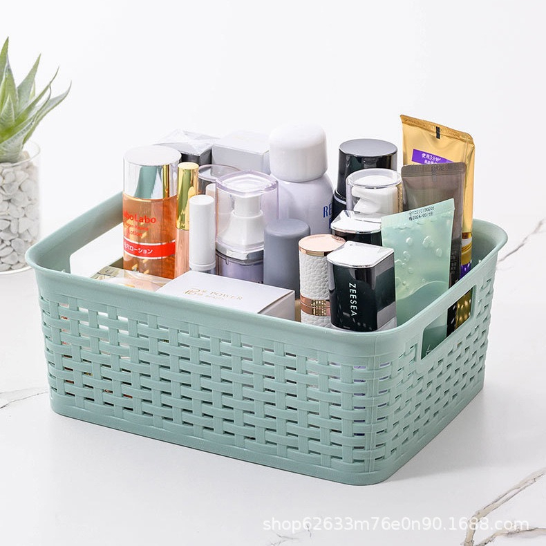 Keranjang Plastik Rajut Serbaguna - Storage Box - Tempat Make Up - Box Penyimpanan Multifungsi