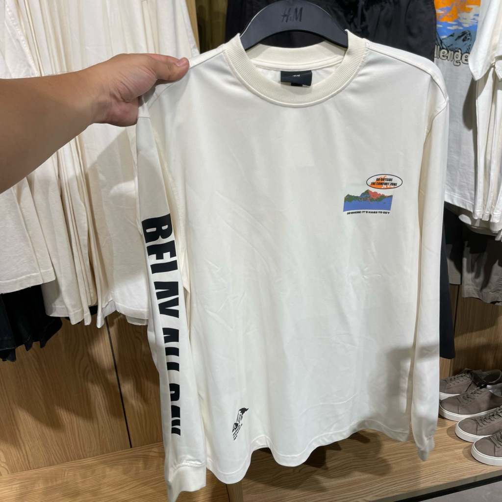 Tshirt H&M Man long sleeve off white