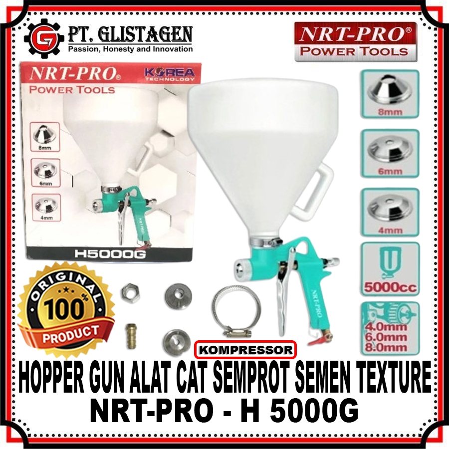 NRT-PRO H5000G Hopper Gun Hooper Gun Spray Gun Cat Semen Tembok Air Cement Texture Alat Cat Semprot 