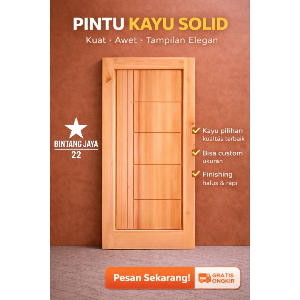 Pintu Utama Rumah Kayu Mahoni Minimalis Pintu Kamar
