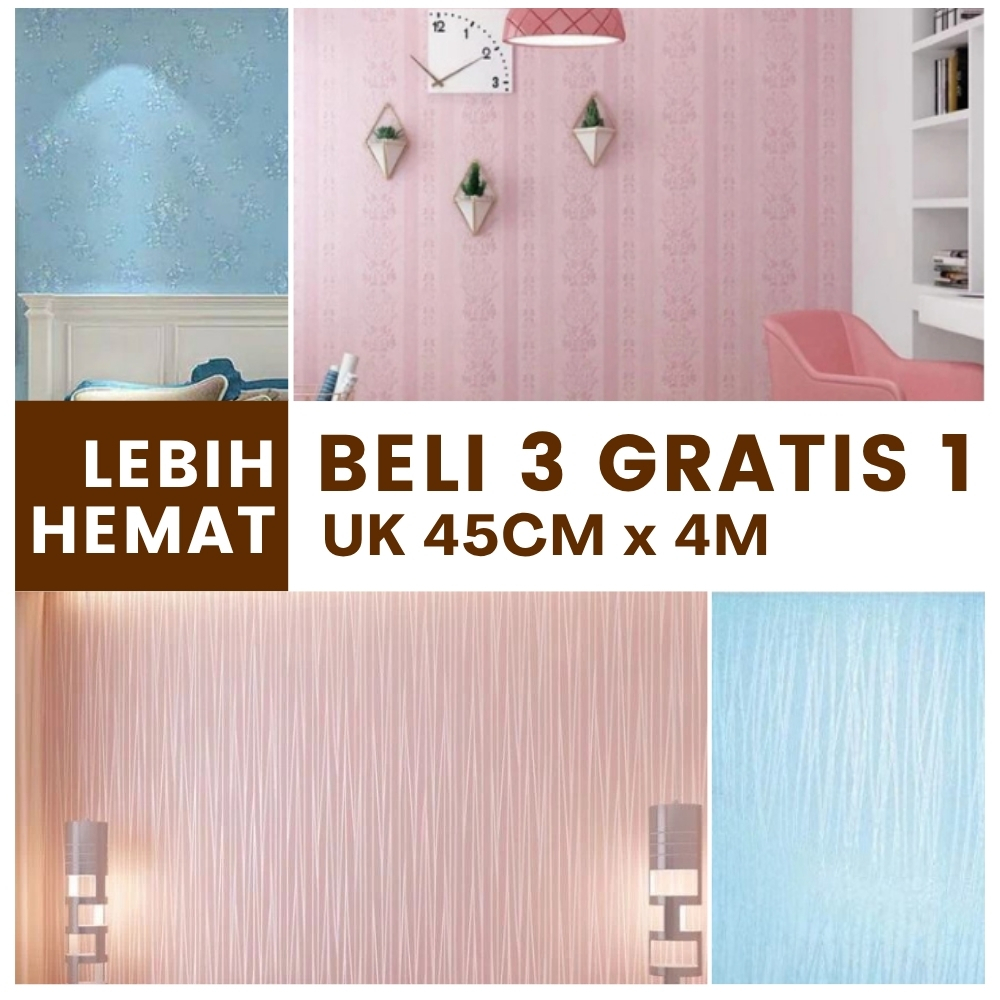 Wallpaper Dinding Kamar Tidur Motif Polos Emboss Ungu Daun Walpaper Dinding Ruang Tamu KOMBO HEMAT