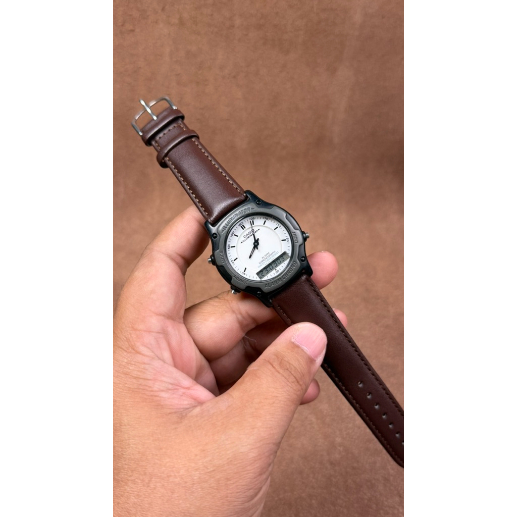 JAM TANGAN PRIA CASIO AW 44 DIGITAL ANALOG VINTAGE ORIGINAL
