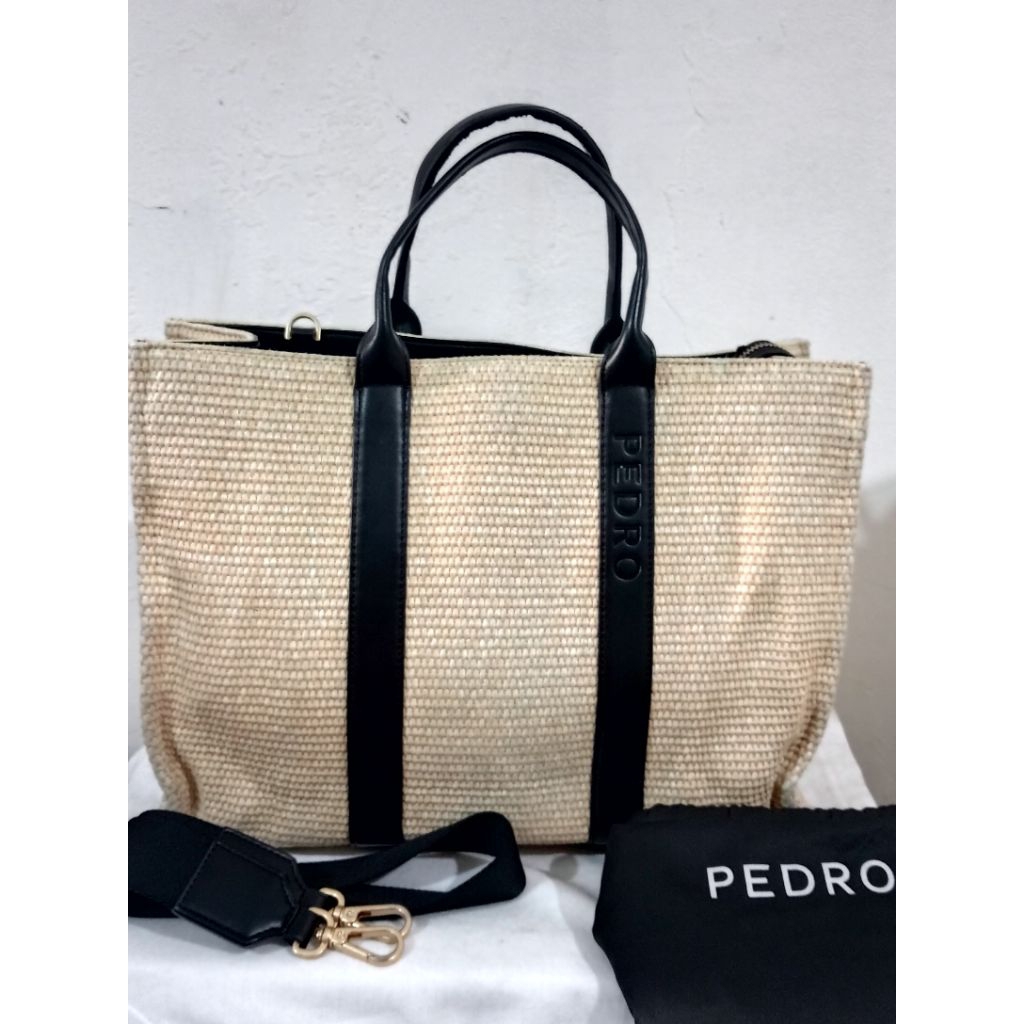 Preloved Pedro raffia Tote bag