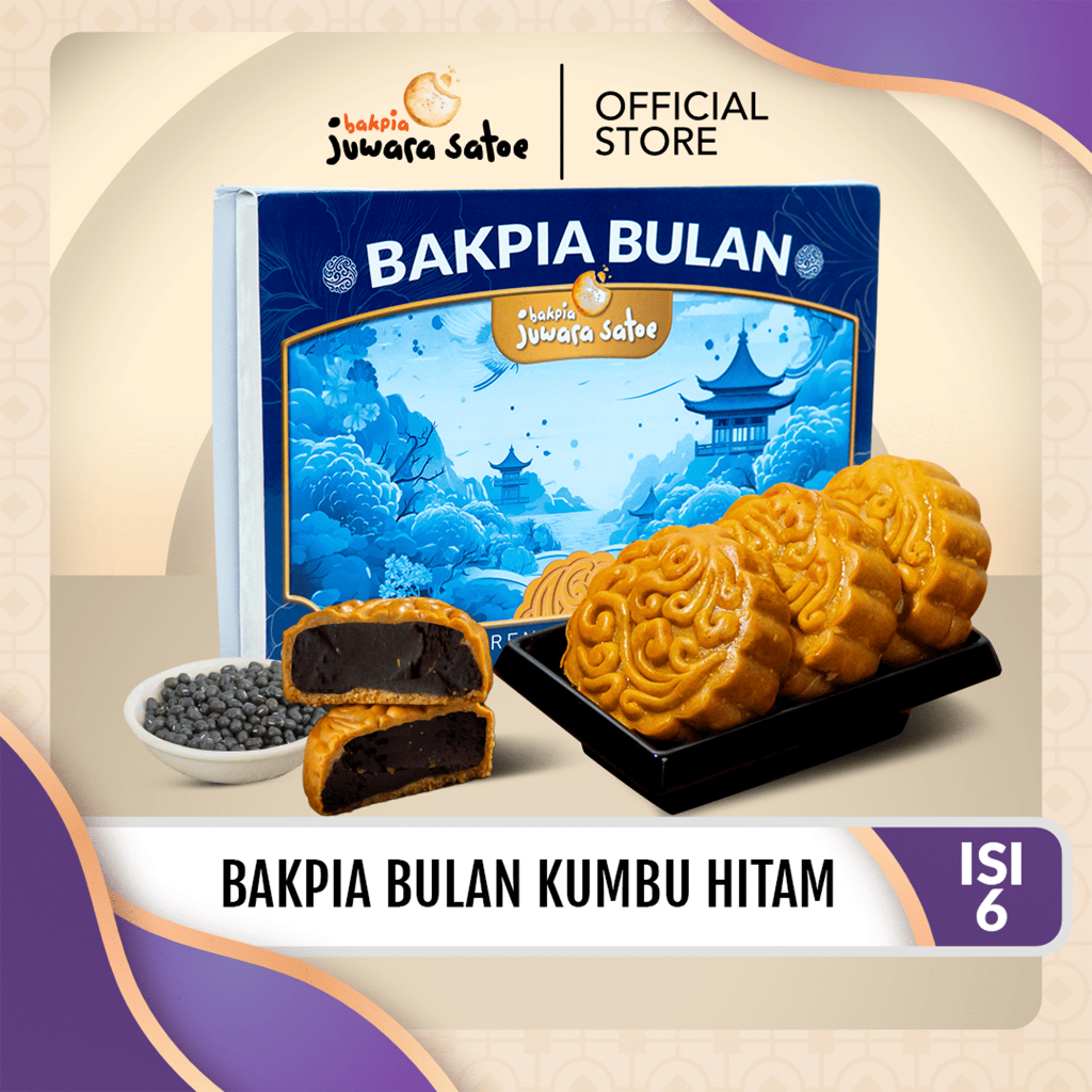 JUWARA SATOE [ Isi 6 ] Bakpia Bulan Kumbu Hitam - Oleh Oleh Khas Jogja