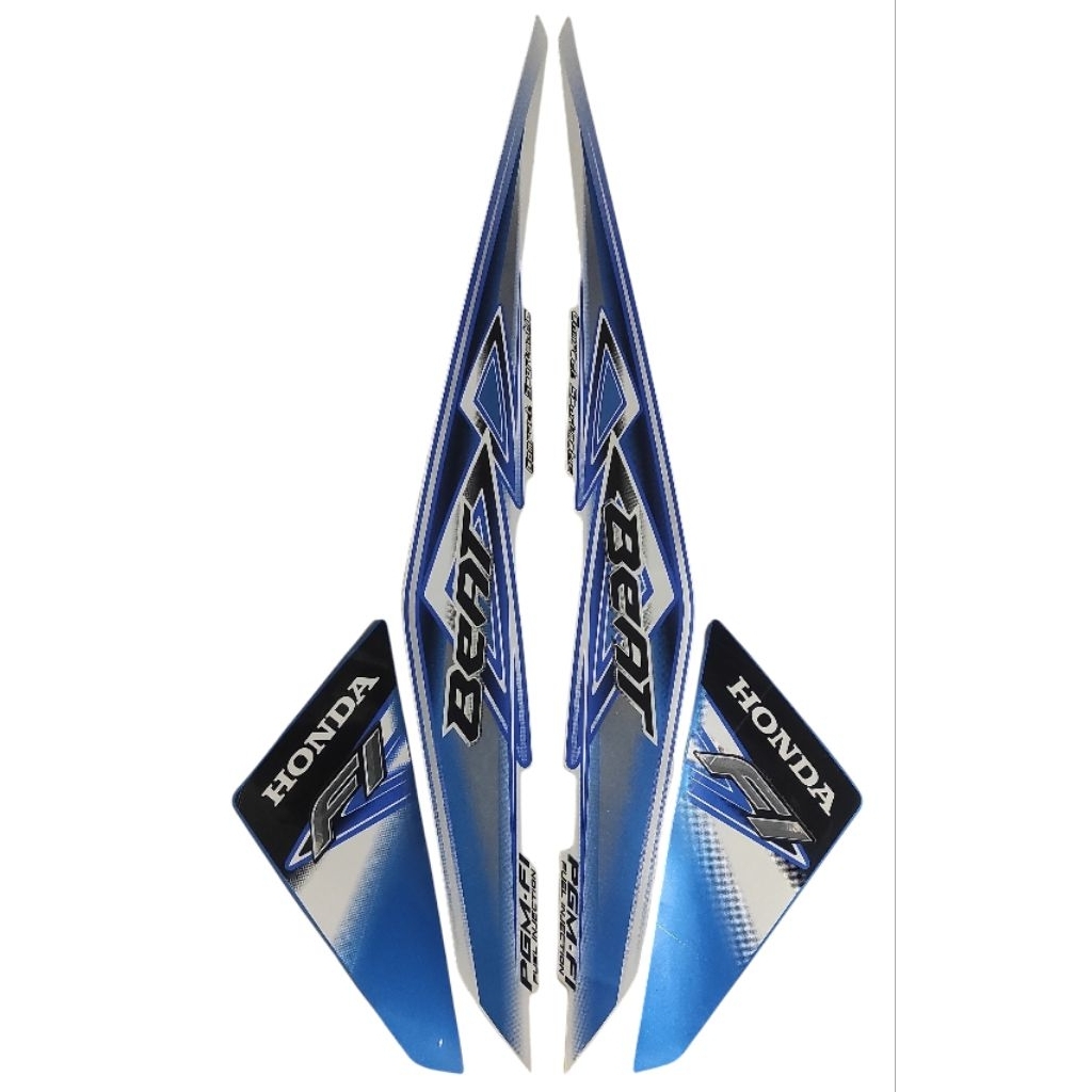 Stiker Striping Lis Body Motor Beat 2013 Warna Putih Biru
