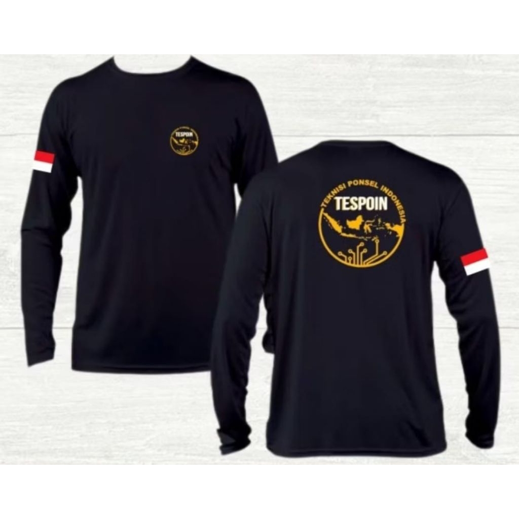 KAOS LENGAN PANJANG TESPOIN MOTIF BULAT OREN