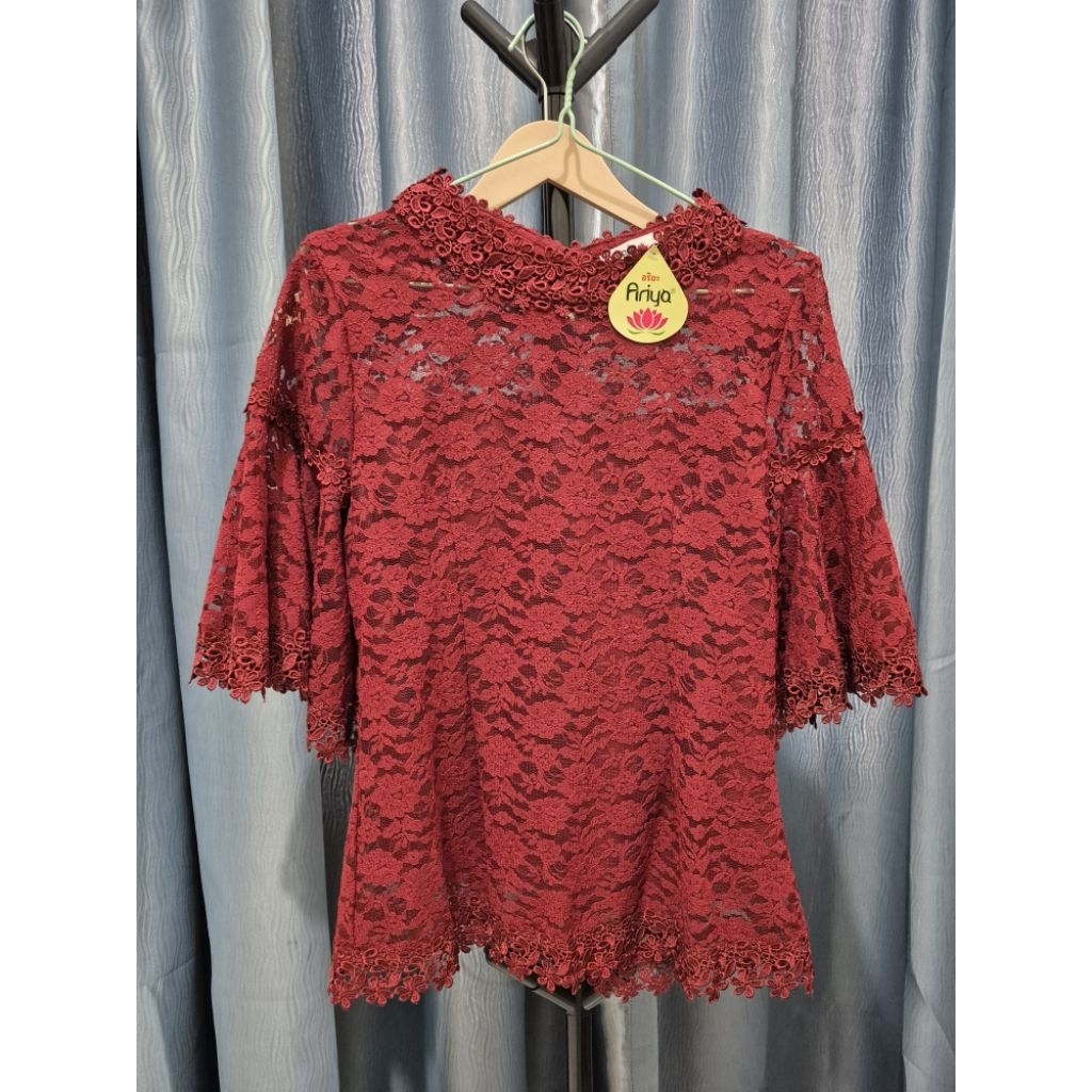 atasan brukat bangkok ariya merah maroon LD up to 96. Baru