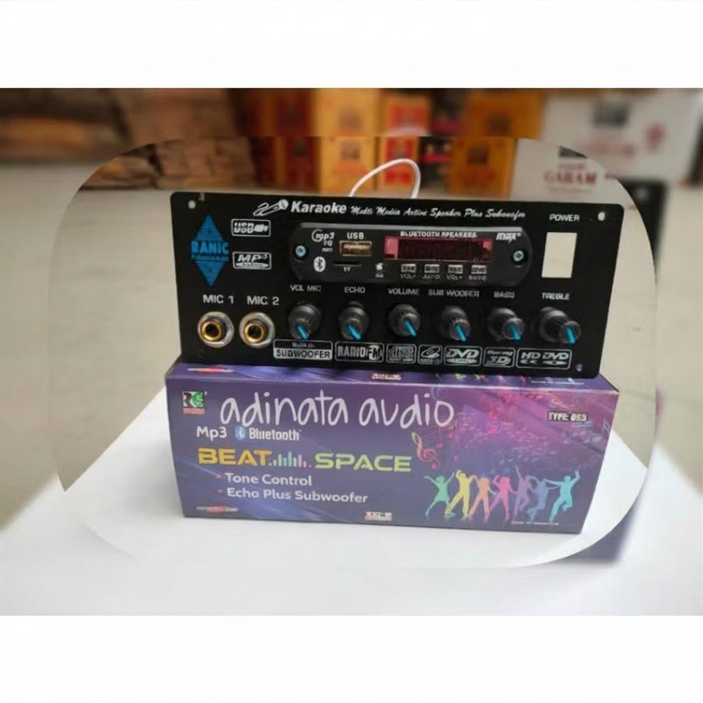 kit tone control stereo karaoke mic echo subwoofer mp3 bluetooth