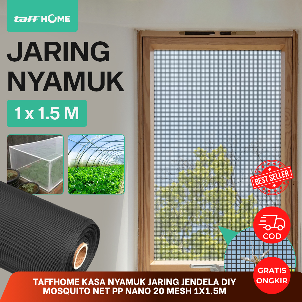 Kasa Nyamuk Jaring Jendela DIY Mosquito Net PP Nano 20 Mesh 1x1.5M