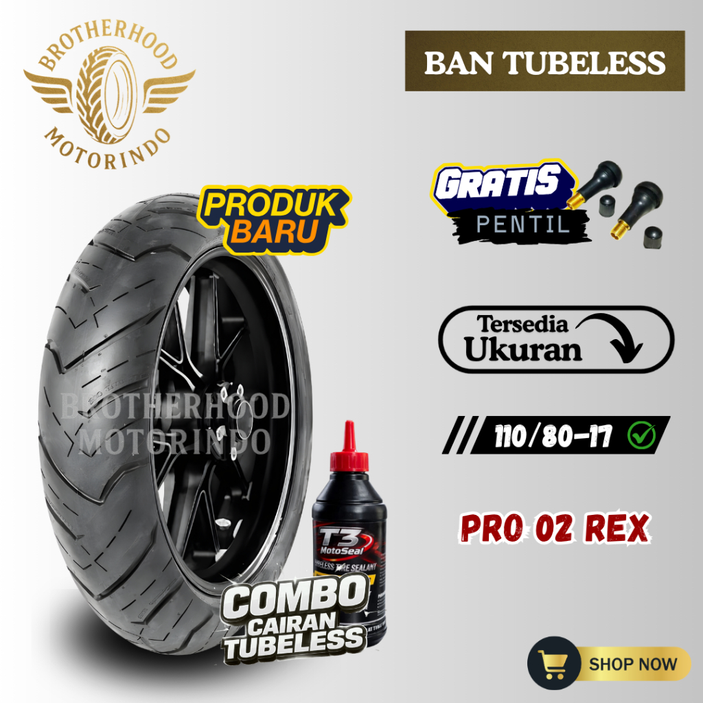 BAN ASCENDO PRO02 REX RING 17 TUBLES ( 110/80-17 ) BAN ASCENDO / BAN TUBELESS / BAN RING 17 / RING 1
