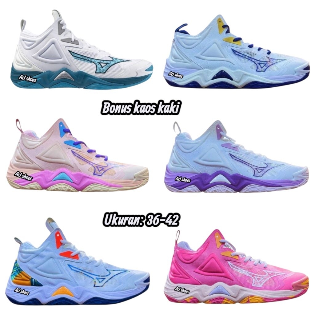 Sepatu Volly Wanita Mizuno Wave Momentum 3 Grade Ori Sepatu Voli Wanita Cepat Kering Berpori Olahrag