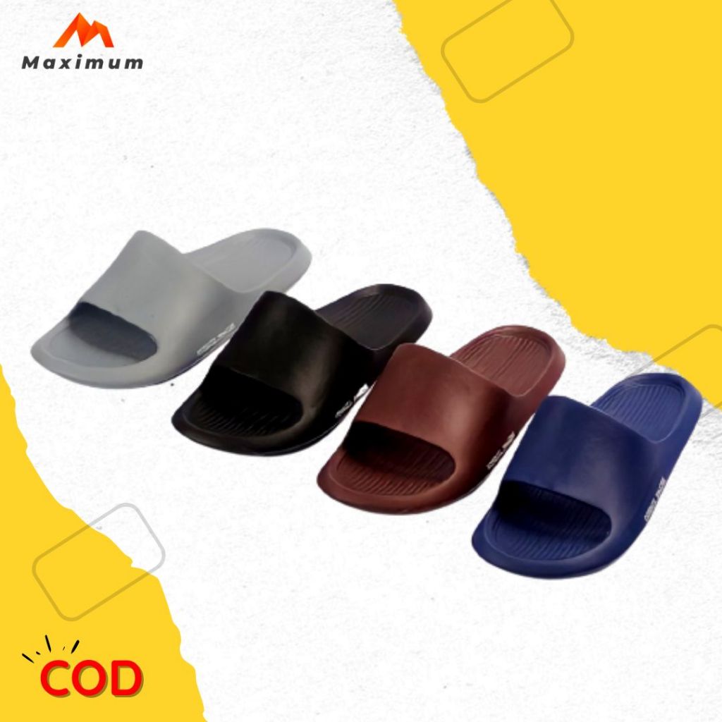 Sandal Slide Karet Polos Pria Kekinian/Sandal Slop Pria Casual/Sendal Slip on Distro Murah Terbaru