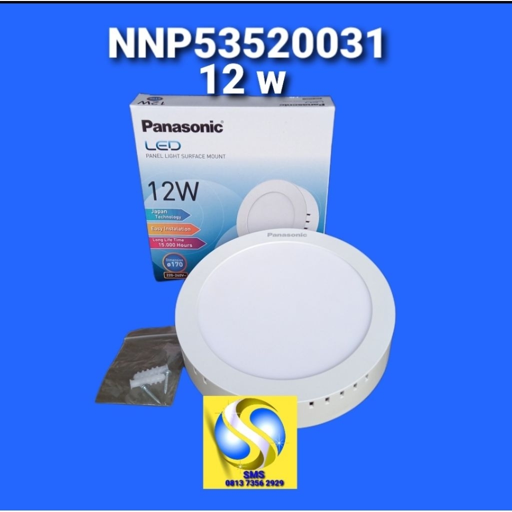 Panasonic | Lampu PANEL LED 12 Watt Instalasi Mudah | Hidup Hingga 15.000 Jam