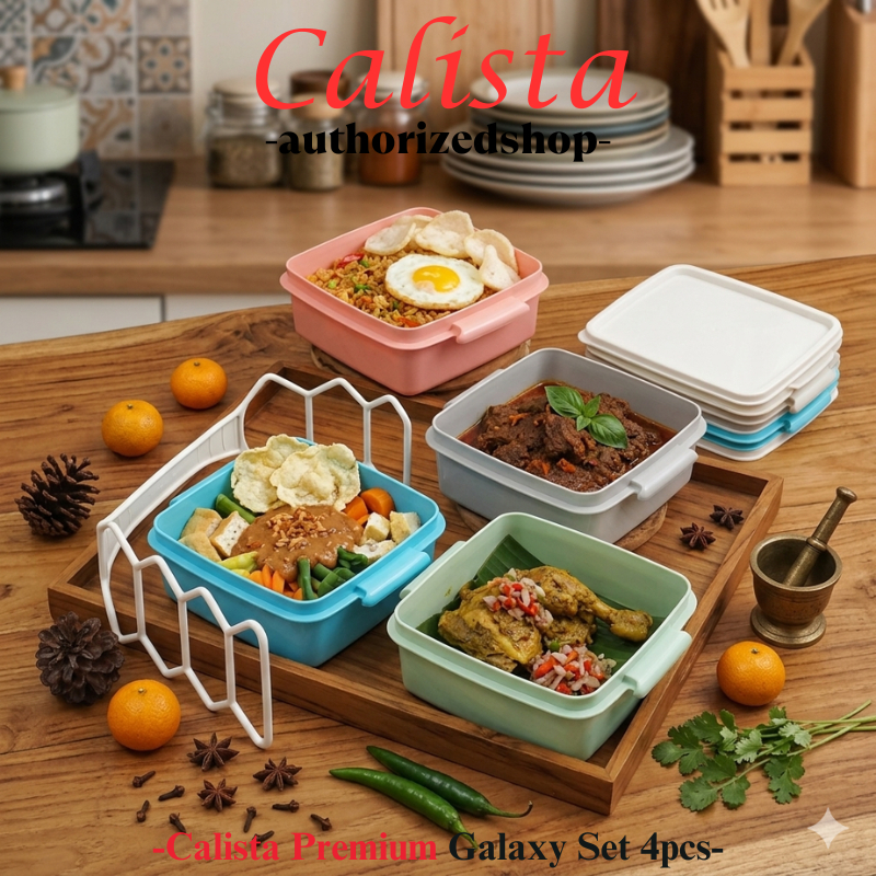 [ CALISTA ] LUNCH BOX RANTANG CALISTA GALAXY PREMIUM SET ISI 4PCS