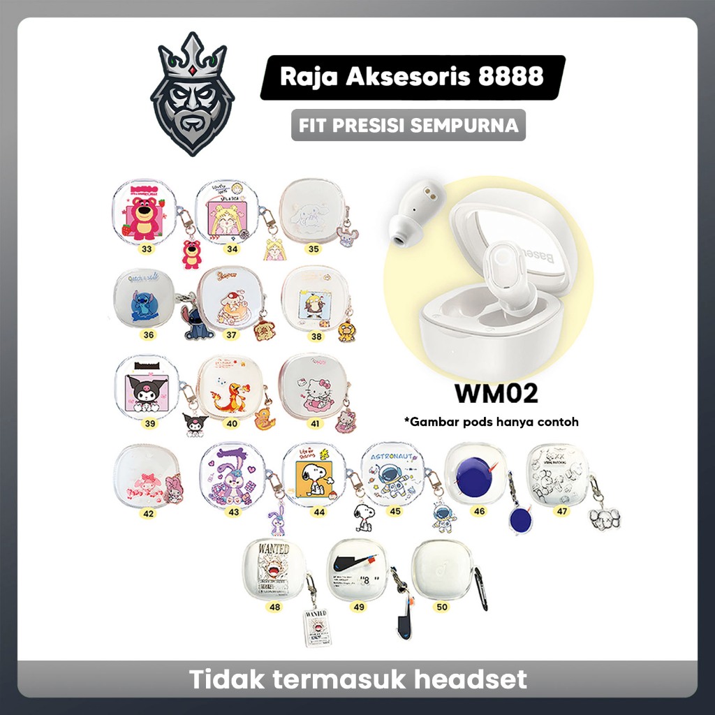 Case WM02 Baseus Encok Earphone Silikon Karakter Kartun WM02 Kode 33 - Bening Lotso