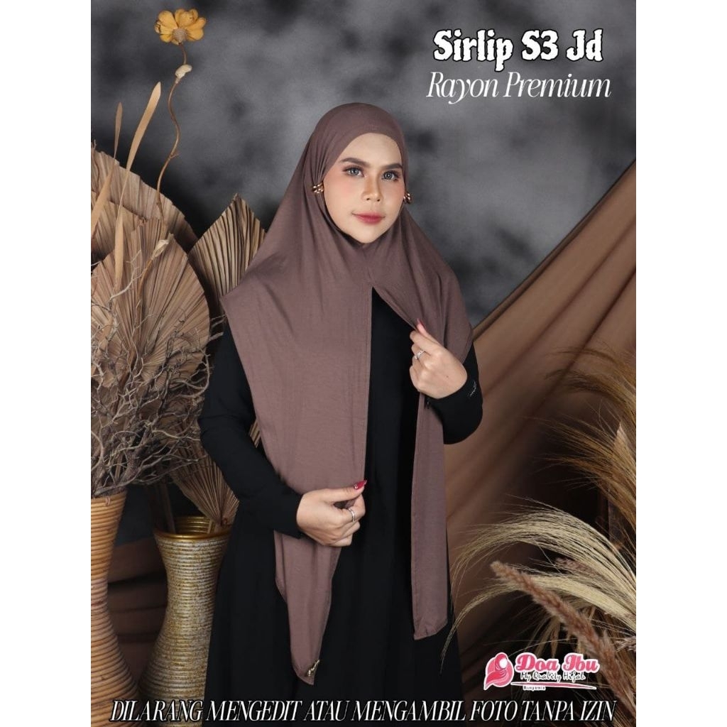 DOA IBU - JILBAB DOI SIRLIP S3 RAYON segitiga instan siria lipat by DOA IBU HIJAB