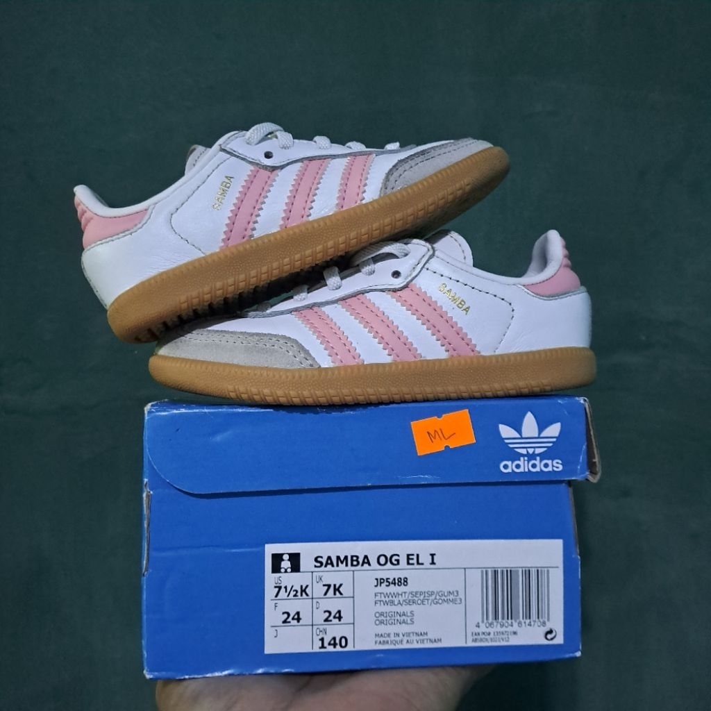 Samba og el kids white pink preloved