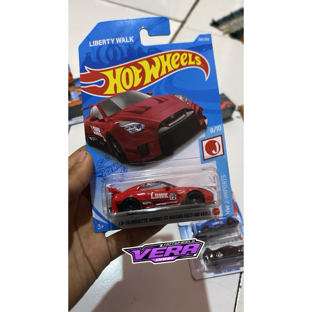 Hotwheels LB-SILHOUETTE WORKS GT NISSAN 35GT-RR VER.2 LB SILHOUETTE Liberty Walk LBWK Merah 35 GT RR