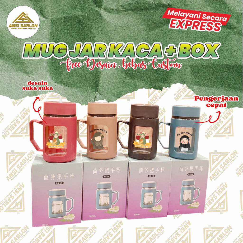Gelas Kaca/Gelas Custom/ Gelas Anak/Gelas Souvenir