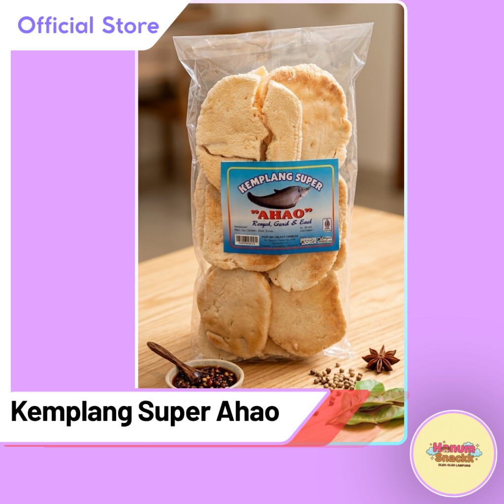 Kemplang Super AHAO Lampung Asli - 16 Pcs Ikan Berasa, Sambal Pedes Manis