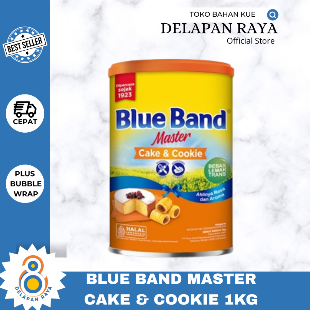 Blue Band Master Cake & Cookies 1kg / Mentega Margarin Blue Band Kaleng 1 kg - Cake & Cookies untuk 
