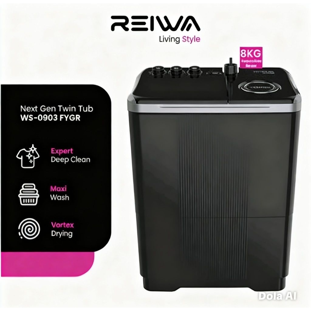 Reiwa Mesin Cuci 2 Tabung 8 Kg WS0903