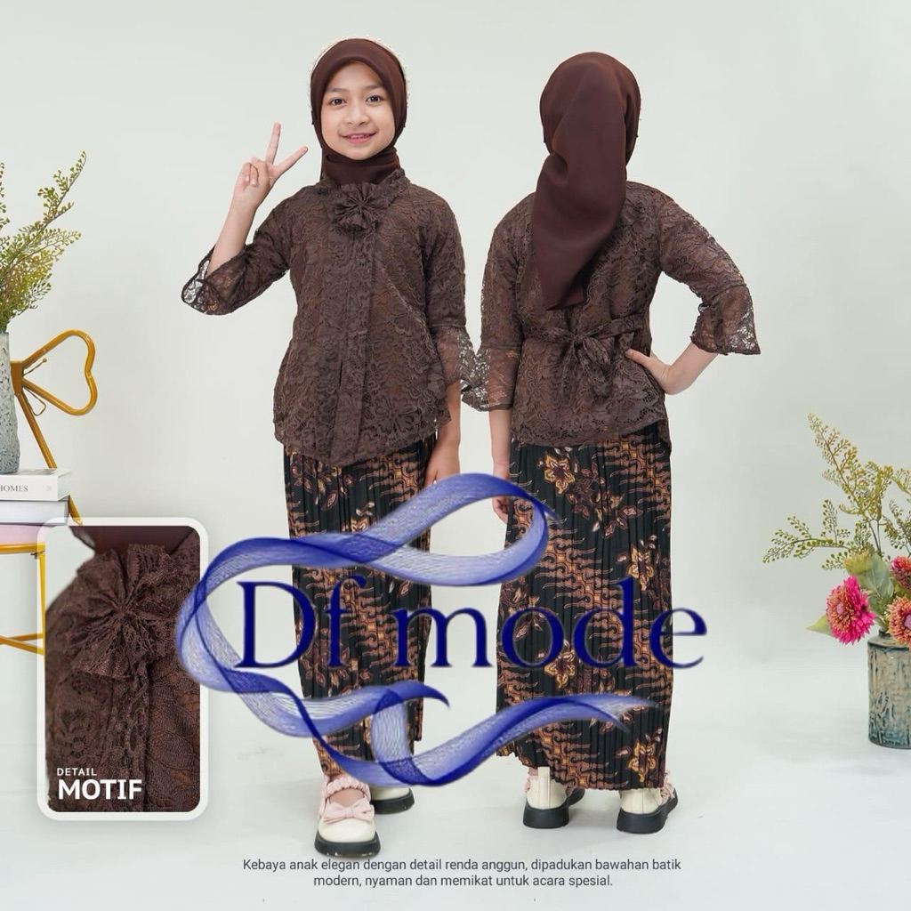 Kebaya anak ENCIM BROKAT Baju anak SD kebaya anak perempuan kartini wisuda 5-12 tahun