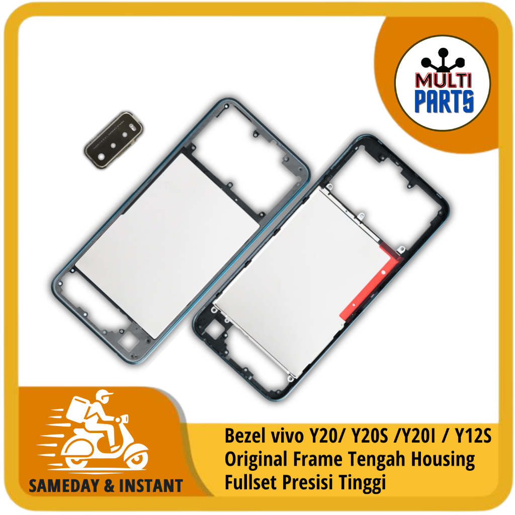 Bezel vivo Y20 / Y20S/ Y20I/ Y12S Original Frame Tengah Housing Fullset Presisi Tinggi