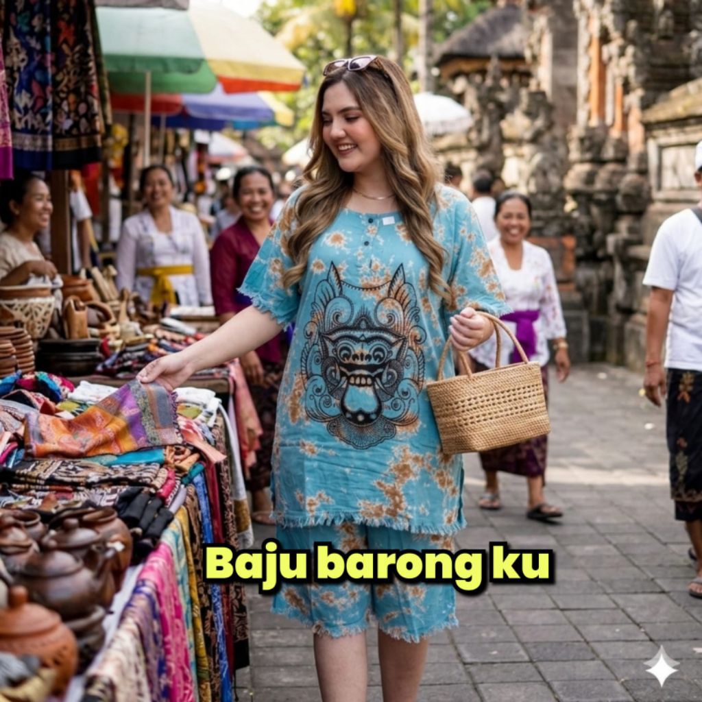Setelan baju Barong Bali Dewasa Setelan Baju Oleh-oleh Khas Bali Baju Bali Santai Bahan Rayon Adem