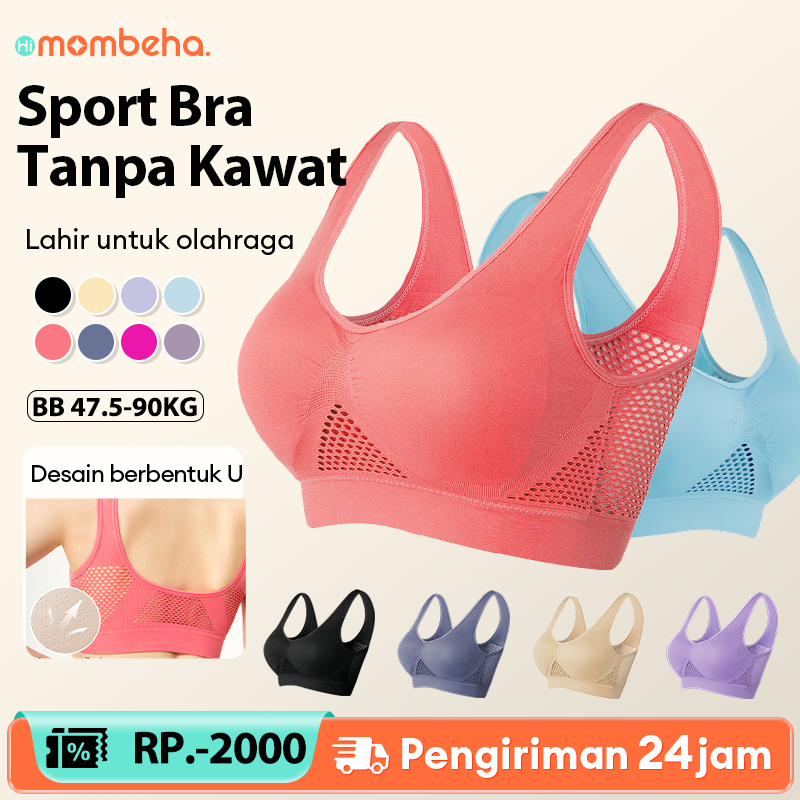 Seamless Sport Bra Wanita Jumbo Bra Olahraga Tanpa kawat Sport bh Push Up Bra Senam Gym Yoga Tank To