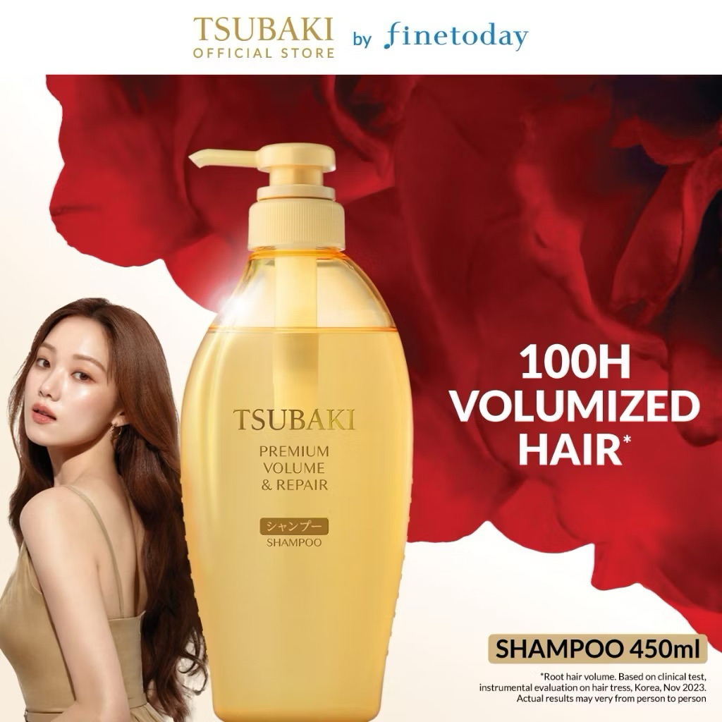 Tsubaki Premium Volume & Repair Shampoo & Conditioner 450ml Sampo & Conditioner Rambut Rusak Anti Le