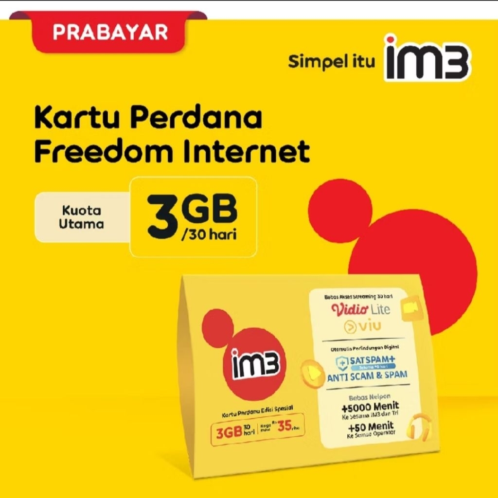 Kartu perdana IM3 freedom internet 3GB