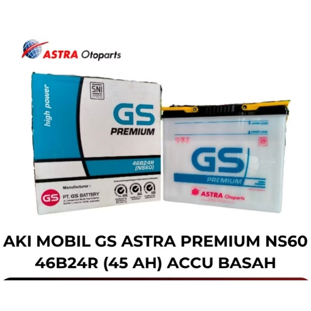 [ GS ASTRA 45 AMPERE ] AKI MOBIL GS ASTRA ORIGINAL NS60 12V 45 AH STARTER KUAT KUALITAS AWET