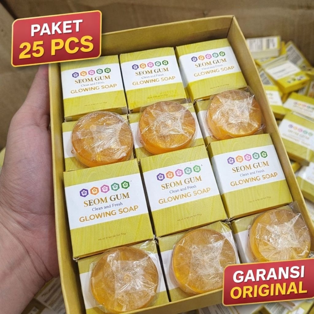 GROSIR 25 PCS SEOM GUM Glowing Soap Sabun Pemutih Badan Clean & Fresh Original