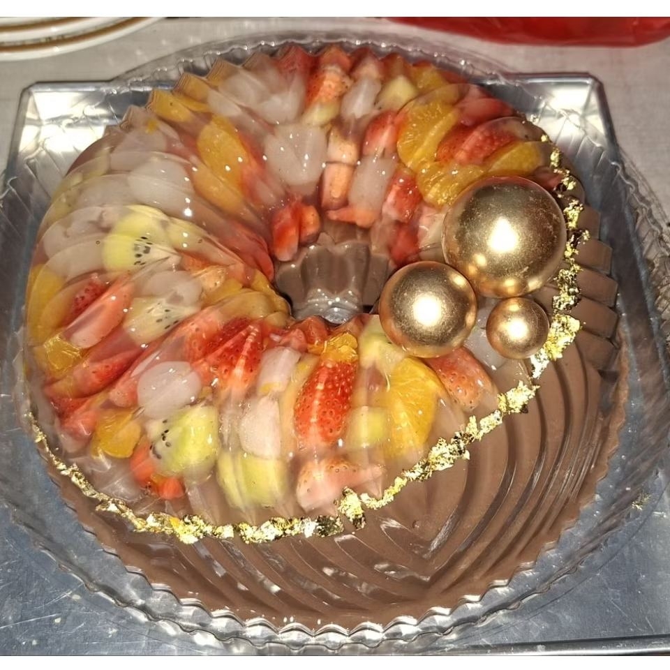 Puding Buah Lapis Coklat