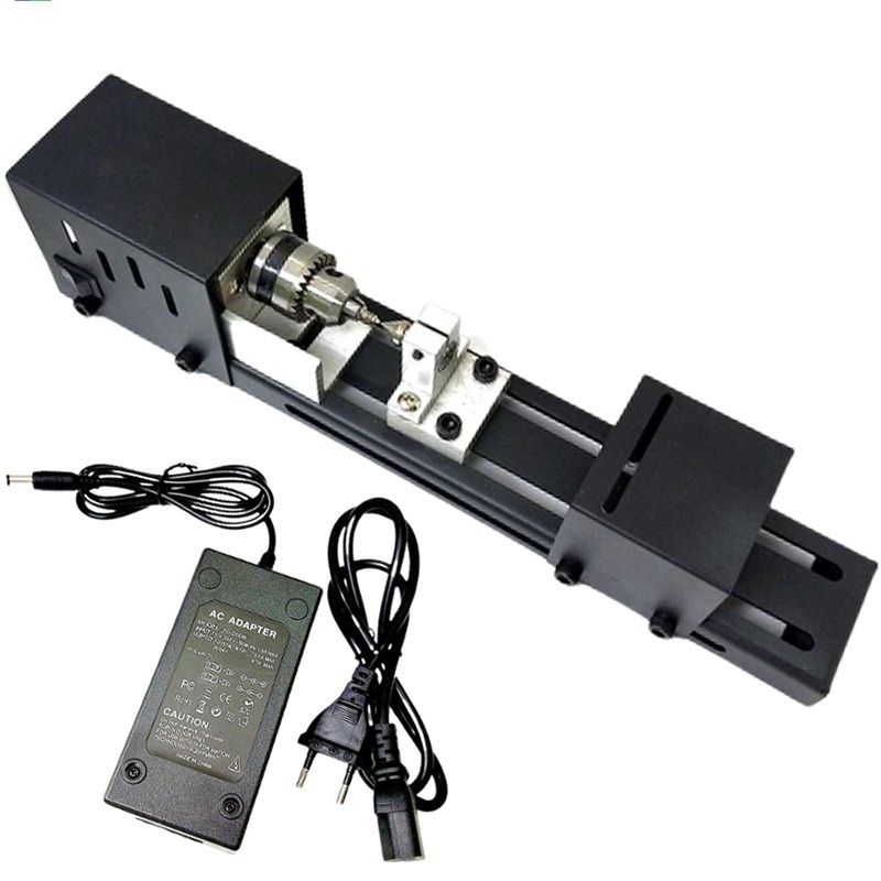 Alat Mesin Bubut Kayu Mini Lathe Wood Metal Working Machine 80 Watt