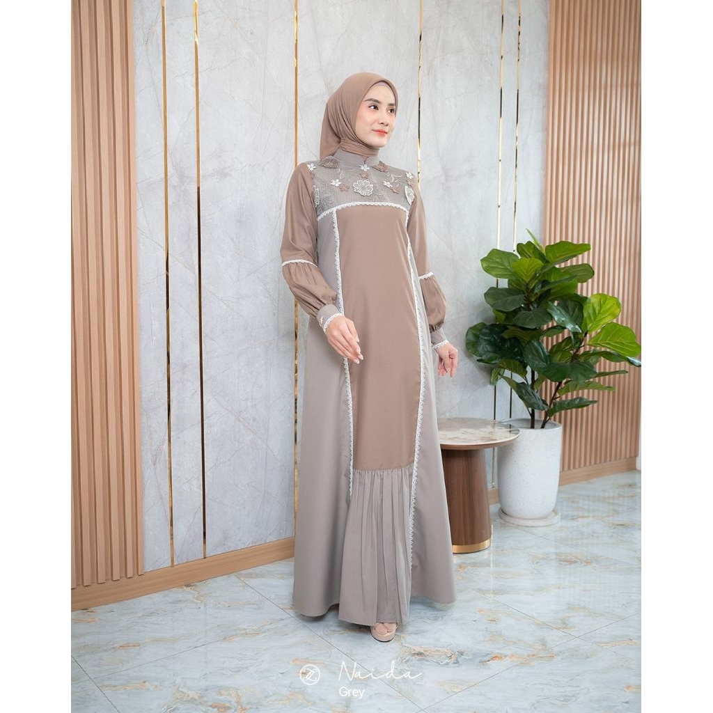 naida dress by zalifa, gamis polos, gamis zalifa ,gamis cantik, gamis lebaran, gamis cantik, gamis s