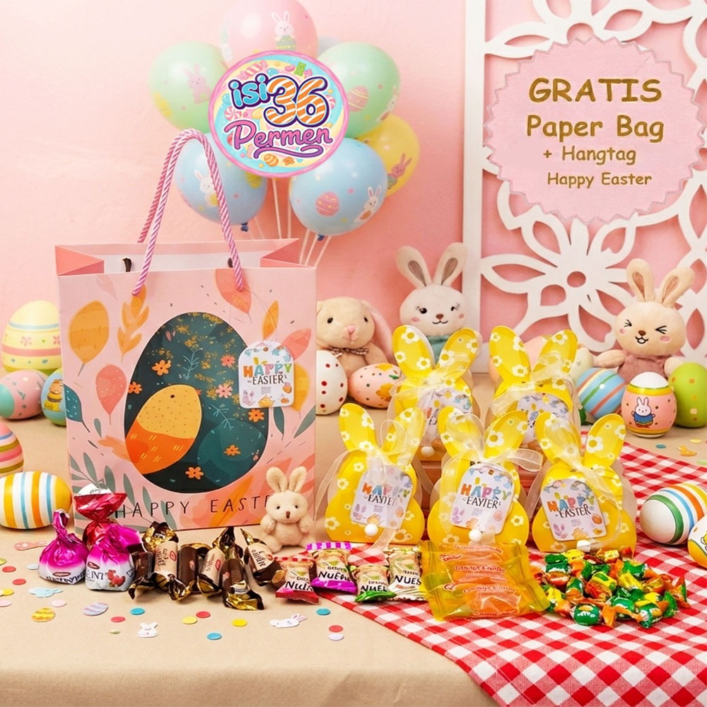 Easter Joy Hampers Mini Paket Bingkisan Paskah Karakter Kelinci Isi Snack Permen Buah Naraya Jelly J