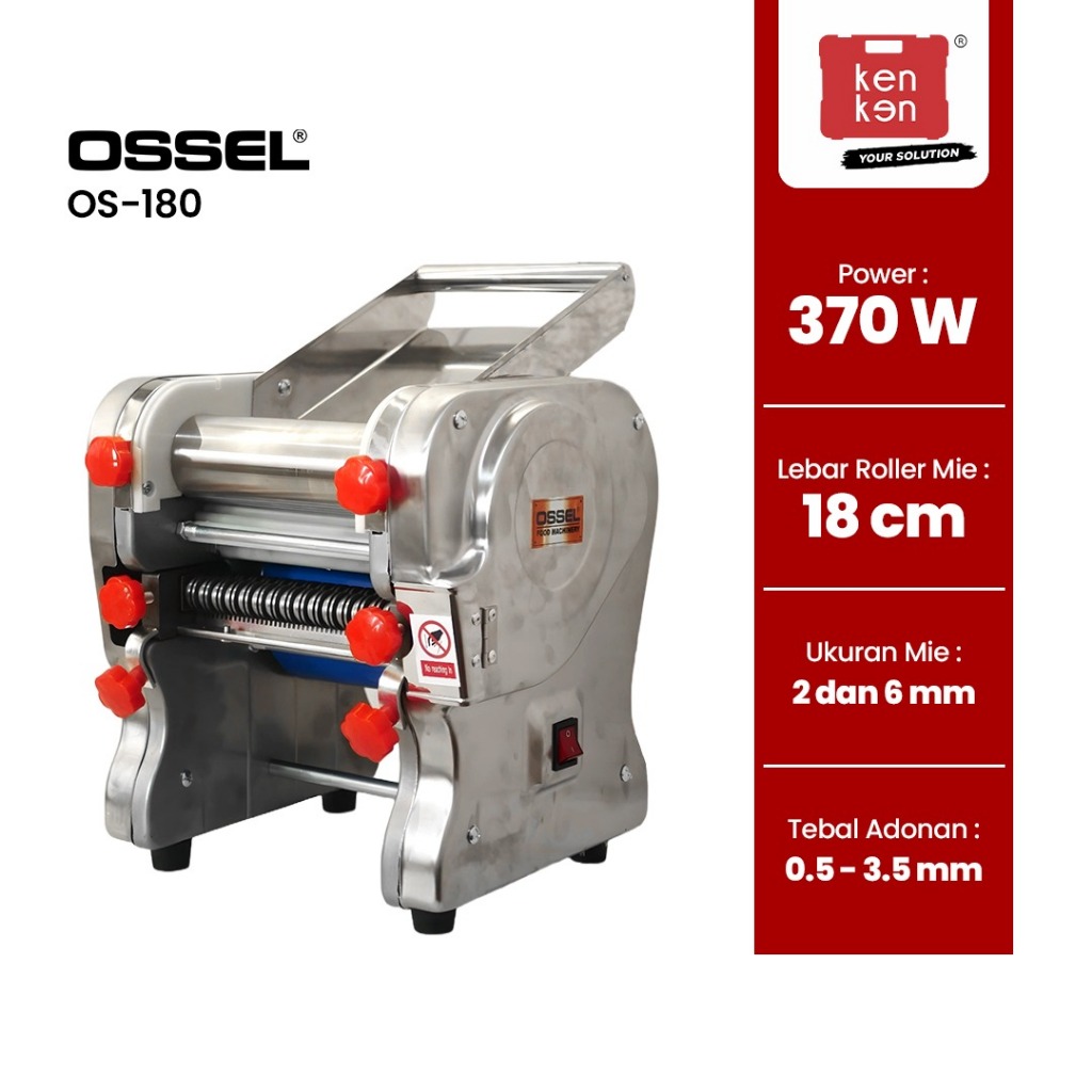 Ossel - Giling Mie Body Stainless Listrik Giling Mie Pangsit Molen OS-180