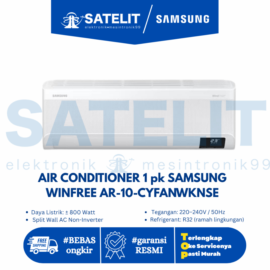 AC Samsung 1 PK WinFree AR-10-CYFANWKNSE Split Wall Hemat Listrik Pendingin Cepat Garansi Resmi
