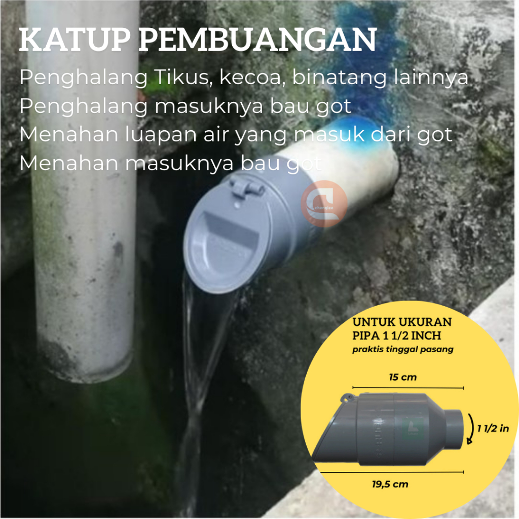 Katup Valve Anti Banjir Pipa Ukuran 4 Inch Selokan | Cegah Tikus & Serangga Masuk Rumah