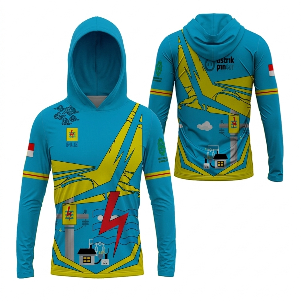 Kaos Kupluk Pria Jersey PLN Fullprint / Baju PLN Lengan Panjang / Kaos PLN Free Custom