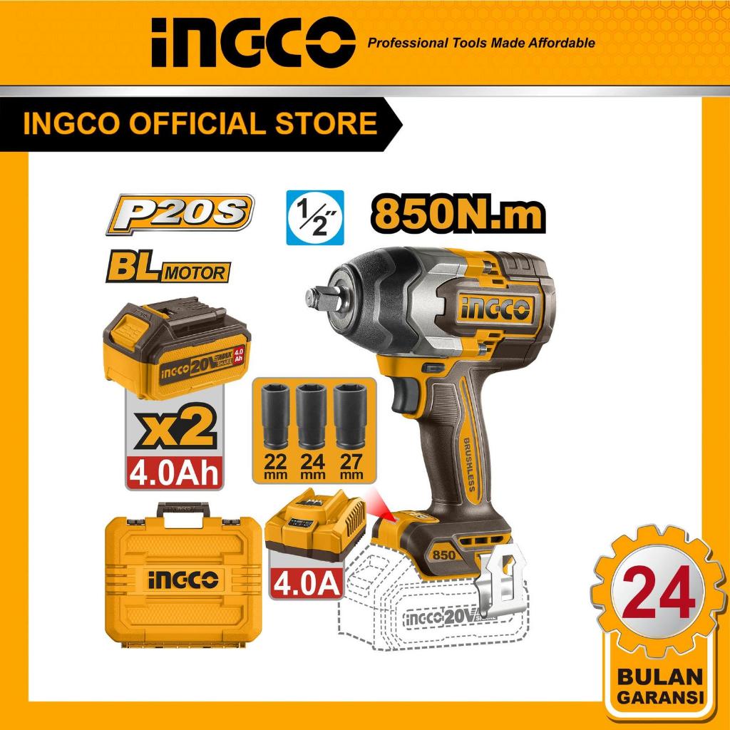INGCO 20V Bor Impact Cordless Baterai Lithium dengan Baterai dan Pengisi Daya - Model CIWLI2085