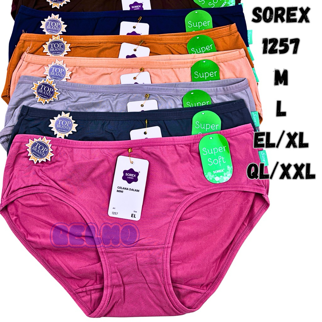 celana dalam wanita seamless sorex dewasa 1257 katun basic jumbo size M L EL QL 3L XXL midi waist