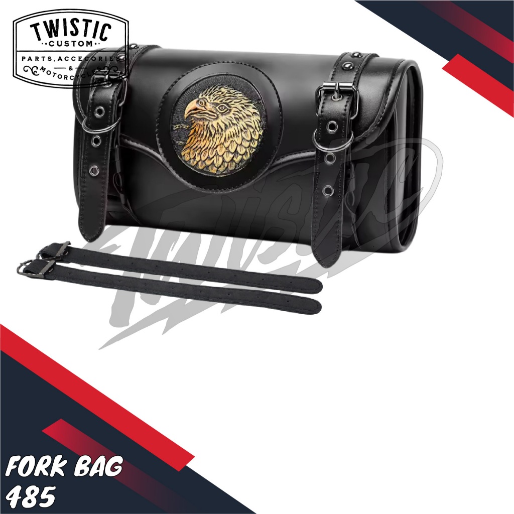 Fork Bag 485 Tas Kulit Side Bag Saddlebag Depan Belakang Samping Motor Harley Davidson Vulcan 650 Ho