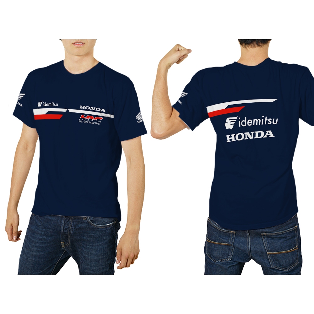 Baju Kaos Jersey Pria Honda Team Asia Moto3 Motogp Biru Custom Full Print