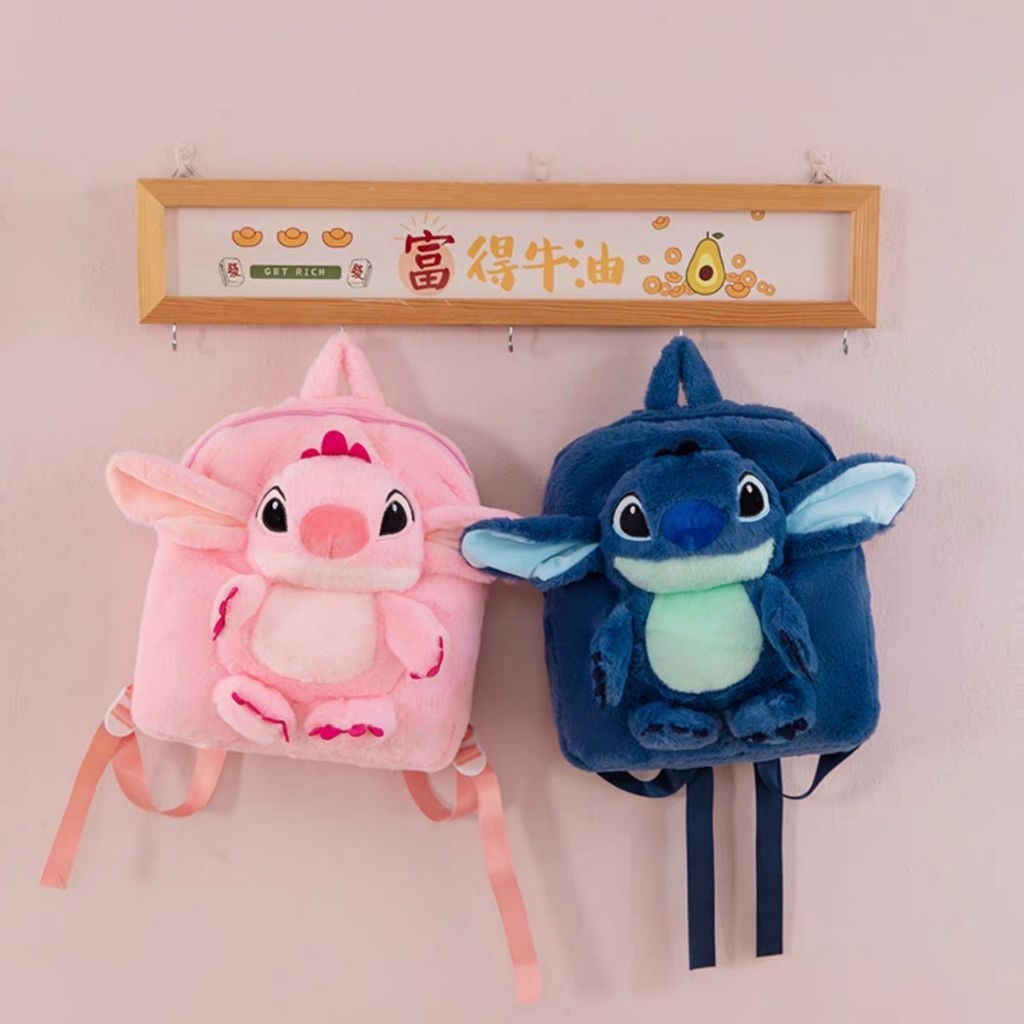 Tas Ransel Boneka Stitch Timbul Tas Sekolah gendong Backpack Stitch