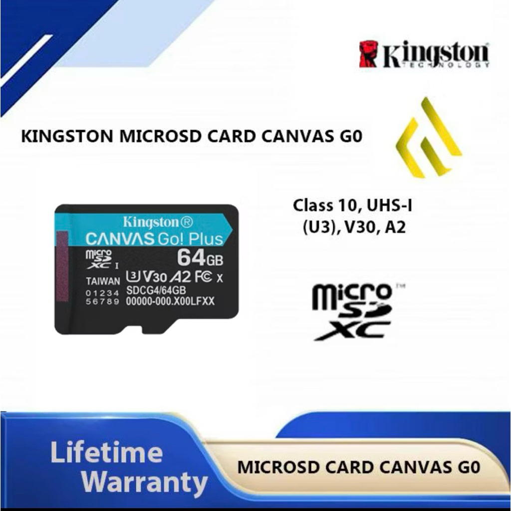 memori SDXC Kingston canvas go plus 64GB original