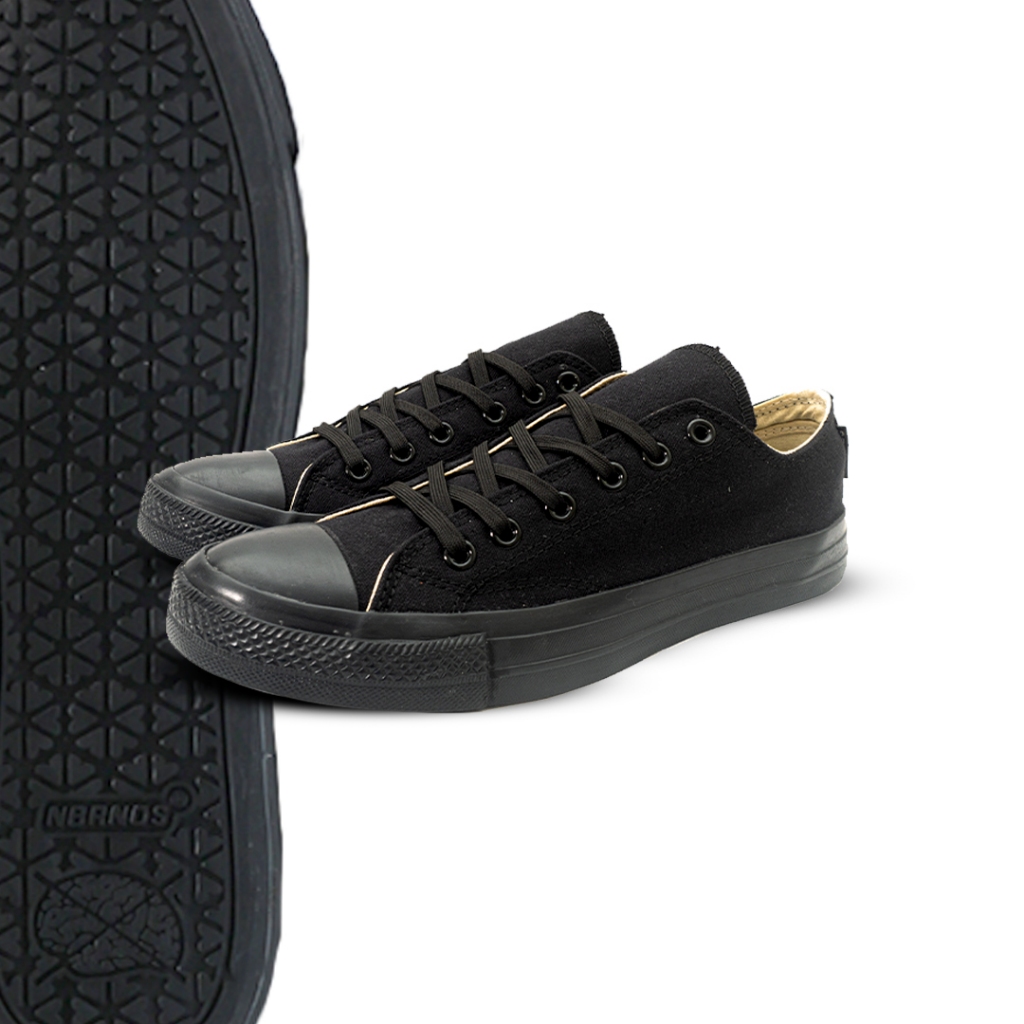 Nobrands Footwear Tps Fullblack Low 36-46 Sepatu Sneakers Casual Sport