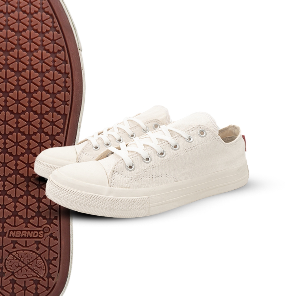 Nobrands Footwear Sepatu Polos TPS Parchment All White Low Local Pride Shoes Sneakers Pria Wanita